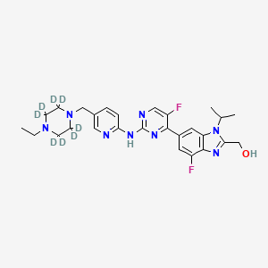 molecular formula C27H32F2N8O B12419286 Abemaciclib metabolite M20-d8 