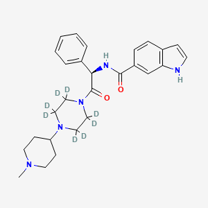 molecular formula C27H33N5O2 B12419341 N-[(1R)-2-[2,2,3,3,5,5,6,6-octadeuterio-4-(1-methylpiperidin-4-yl)piperazin-1-yl]-2-oxo-1-phenylethyl]-1H-indole-6-carboxamide 