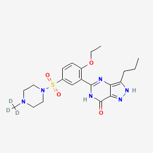 molecular formula C21H28N6O4S B12419484 Pyrazole N-Demethyl Sildenafil-d3 