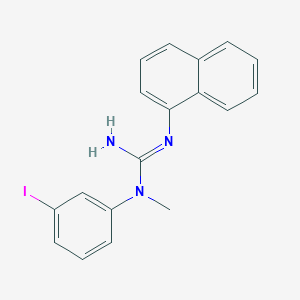 molecular formula C18H16IN3 B1241952 1-(3-Iodophenyl)-1-methyl-3-(1-naphthyl)guanidine 