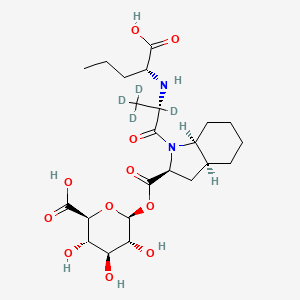 molecular formula C23H36N2O11 B12419530 Perindoprilat acyl-beta-D-glucuronide-d4 