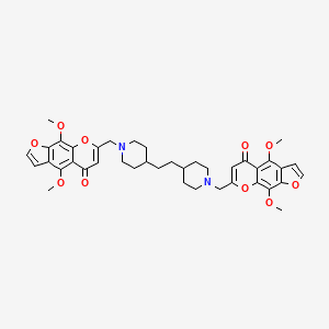 molecular formula C40H44N2O10 B1241954 7,7'-[1,2-Ethanediylbis(4,1-piperidinediyl)bis(methylene)]bis[4,9-dimethoxy-5H-furo[3,2-g][1]benzopyran-5-one] 