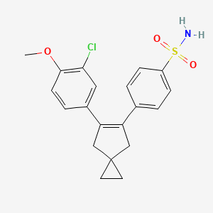 molecular formula C20H20ClNO3S B1241975 4-[6-[3-Chloro-4-methoxyphenyl]spiro[2.4]hept-5-en-5-yl]benzenesulfonamide 