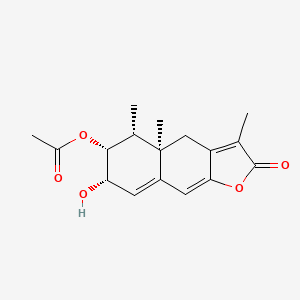 molecular formula C17H20O5 B1241980 [(4aR,5R,6R,7S)-7-hydroxy-3,4a,5-trimethyl-2-oxo-4,5,6,7-tetrahydrobenzo[f][1]benzofuran-6-yl] acetate 