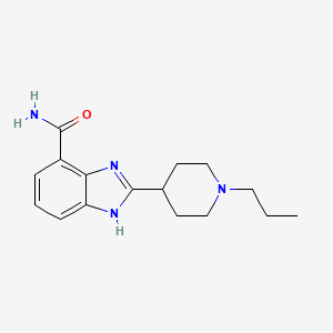 molecular formula C16H22N4O B1241982 1H-Benzimidazole-7-carboxamide, 2-(1-propyl-4-piperidinyl)- CAS No. 272769-49-0