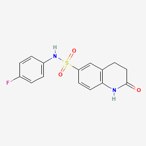 molecular formula C15H13FN2O3S B1241983 N-(4-fluorophenyl)-2-oxo-1,2,3,4-tetrahydroquinoline-6-sulfonamide 