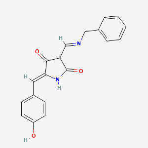 molecular formula C19H16N2O3 B1241992 (5Z)-3-(benzyliminomethyl)-5-[(4-hydroxyphenyl)methylidene]pyrrolidine-2,4-dione 