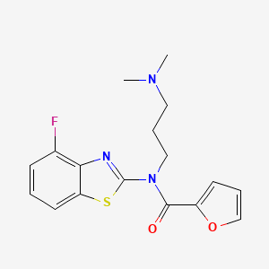 molecular formula C17H18FN3O2S B1242011 N-[3-(dimethylamino)propyl]-N-(4-fluoro-1,3-benzothiazol-2-yl)-2-furancarboxamide 