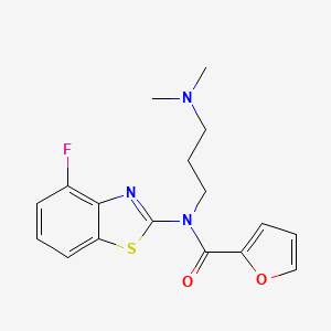 molecular formula C17H18FN3O2S B1242011 N-[3-(二甲氨基)丙基]-N-(4-氟-1,3-苯并噻唑-2-基)-2-呋喃甲酰胺 