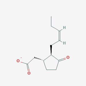molecular formula C12H17O3- B1242012 {(1R,2R)-3-oxo-2-[(2Z)-pent-2-en-1-yl]cyclopentyl}acetate 