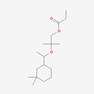 molecular formula C17H32O3 B124202 1-丙醇，2-[1-(3,3-二甲基环己基)乙氧基]-2-甲基-，1-丙酸酯 CAS No. 141773-73-1