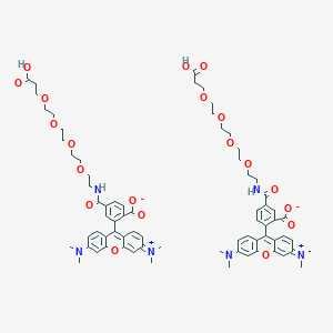 molecular formula C72H86N6O20 B12420347 4-[2-[2-[2-[2-(2-Carboxyethoxy)ethoxy]ethoxy]ethoxy]ethylcarbamoyl]-2-[3-(dimethylamino)-6-dimethylazaniumylidenexanthen-9-yl]benzoate;5-[2-[2-[2-[2-(2-carboxyethoxy)ethoxy]ethoxy]ethoxy]ethylcarbamoyl]-2-[3-(dimethylamino)-6-dimethylazaniumylidenexanthen-9-yl]benzoate 