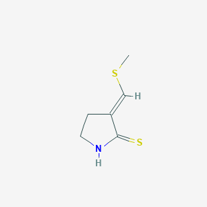 molecular formula C6H9NS2 B1242037 (E)-3-(Methylthiomethylene)pyrrolidine-2-thione 