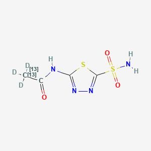 molecular formula C4H6N4O3S2 B12420494 Acetazolamide-13C2,d3 