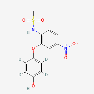 molecular formula C13H12N2O6S B12420524 N-[4-nitro-2-(2,3,5,6-tetradeuterio-4-hydroxyphenoxy)phenyl]methanesulfonamide 