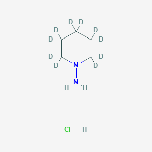 molecular formula C5H13ClN2 B12420638 1-Aminopiperidine-d10 (hydrochloride) 