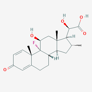 molecular formula C22H29FO5 B124207 (2R)-2-[(8S,9R,10S,11S,13S,14S,16R,17S)-9-fluoro-11-hydroxy-10,13,16-trimethyl-3-oxo-7,8,11,12,14,15,16,17-octahydro-6H-cyclopenta[a]phenanthren-17-yl]-2-hydroxyacetic acid CAS No. 50764-01-7