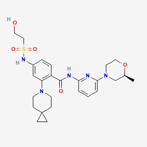 molecular formula C26H35N5O5S B12420726 2-(6-azaspiro[2.5]octan-6-yl)-4-(2-hydroxyethylsulfonylamino)-N-[6-[(2S)-2-methylmorpholin-4-yl]pyridin-2-yl]benzamide 
