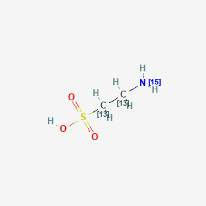 molecular formula C2H7NO3S B12420787 Taurine-13C2,15N 