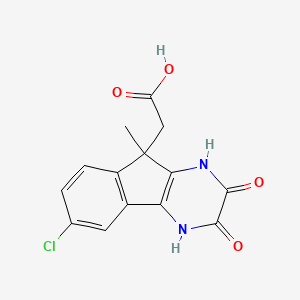 2-(6-Chloro-9-methyl-2,3-dioxo-1,4-dihydroindeno[2,3-b]pyrazin-9-yl)acetic acid