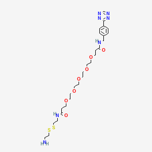 molecular formula C27H43N7O7S2 B12420974 Tetrazine-PEG5-SS-amine 