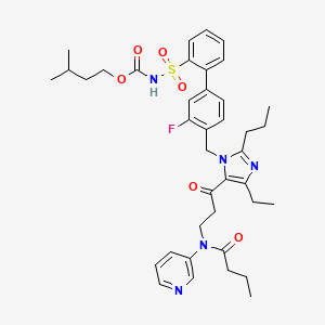 N-[3-[1-[[2'-[[(Isopentyloxycarbonyl)amino]sulfonyl]-3-fluoro-1,1'-biphenyl-4-yl]methyl]-4-ethyl-2-propyl-1H-imidazol-5-yl]-3-oxopropyl]-N-(3-pyridyl)butyramide