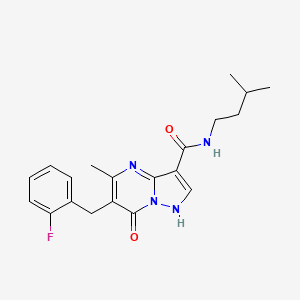 6-[(2-fluorophenyl)methyl]-5-methyl-N-(3-methylbutyl)-7-oxo-1H-pyrazolo[1,5-a]pyrimidine-3-carboxamide