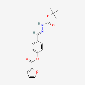molecular formula C17H18N2O5 B1242133 tert-butyl (2E)-2-{4-[(furan-2-ylcarbonyl)oxy]benzylidene}hydrazinecarboxylate 