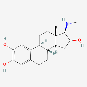 molecular formula C19H27NO3 B1242143 (8R,9S,13S,14S,16R,17R)-13-methyl-17-(methylamino)-6,7,8,9,11,12,14,15,16,17-decahydrocyclopenta[a]phenanthrene-2,3,16-triol 