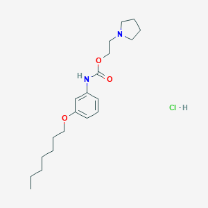 molecular formula C20H33ClN2O3 B124215 2-(1-Pyrrolidinyl)ethyl (3-(heptyloxy)phenyl)carbamate monohydrochloride CAS No. 152676-49-8