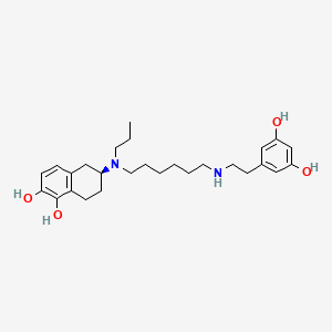 molecular formula C27H40N2O4 B1242173 (6S)-6-[6-[2-(3,5-dihydroxyphenyl)ethylamino]hexyl-propylamino]-5,6,7,8-tetrahydronaphthalene-1,2-diol 