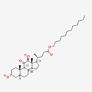 molecular formula C36H62O5 B12421734 dodecyl (4R)-4-[(3R,5R,8S,9S,10S,12S,13R,14S,17R)-3,12-dihydroxy-10,13-dimethyl-11-oxo-1,2,3,4,5,6,7,8,9,12,14,15,16,17-tetradecahydrocyclopenta[a]phenanthren-17-yl]pentanoate 