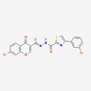 molecular formula C20H11Br2N3O3S B12421786 N-[(E)-(7-bromo-4-oxochromen-3-yl)methylideneamino]-4-(3-bromophenyl)-1,3-thiazole-2-carboxamide 