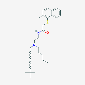 molecular formula C29H38N2OS B1242179 N-[2-[6,6-dimethylhepta-2,4-diynyl(pentyl)amino]ethyl]-2-(2-methylnaphthalen-1-yl)sulfanylacetamide 