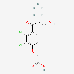 molecular formula C13H14Cl2O5 B12421792 2-Desmethylene-2-hydroxymethyl ethacrynic acid-d5 
