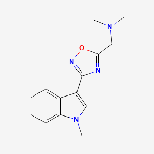 molecular formula C14H16N4O B1242180 N,N-dimethyl-1-[3-(1-methyl-3-indolyl)-1,2,4-oxadiazol-5-yl]methanamine 