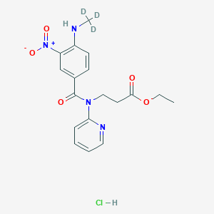 molecular formula C18H21ClN4O5 B12421826 Ethyl 3-[[4-(Methylamino)-3-nitrobenzoyl](pyridin-2-yl)amino]propanoate-d3 Hydrochloride 