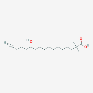 molecular formula C19H34O3 B124220 2,2-Dimethyl-12-hydroxy-16-heptadecynoic acid CAS No. 148019-73-2
