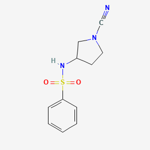 molecular formula C11H13N3O2S B1242202 N-(1-cyano-3-pyrrolidinyl)benzenesulfonamide 
