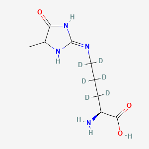 molecular formula C9H16N4O3 B12422022 N5-(5-Hydro-5-methyl-4-imidazolon-2-yl) L-Ornithine-d6 