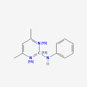 molecular formula C12H13N3 B12422045 Pyrimethanil-13C,15N2 
