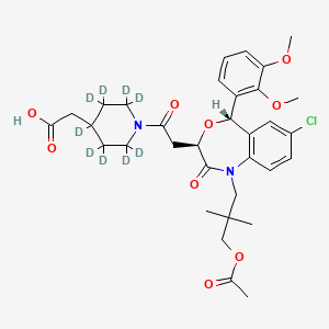 molecular formula C33H41ClN2O9 B12422149 Lapaquistat-d9 Acetate 