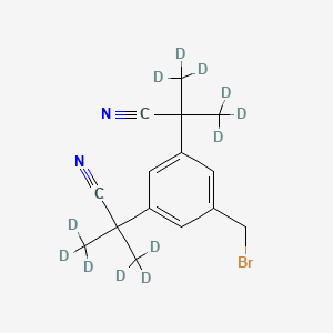molecular formula C15H17BrN2 B12422285 Anastrozole-destriazole-Br-d12 