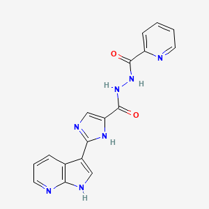 molecular formula C17H13N7O2 B12422334 N'-[2-(1H-pyrrolo[2,3-b]pyridin-3-yl)-1H-imidazole-5-carbonyl]pyridine-2-carbohydrazide 