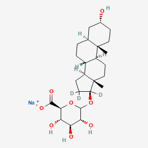 molecular formula C25H39NaO8 B12422513 Androstanediol-d3 Glucuronide Sodium Salt 