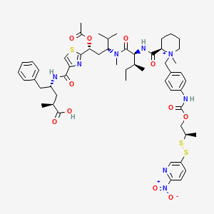 molecular formula C54H73N8O11S3+ B12422562 Nitro-PDS-Tubulysin M 