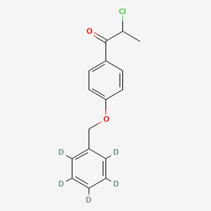 molecular formula C16H15ClO2 B12422663 1-(4-(Benzyloxy)phenyl)-2-chloropropan-1-one-d5 