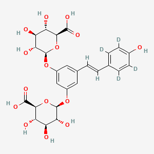 molecular formula C26H28O15 B12423130 Resveratrol 3,5-diglucuronide-d4 
