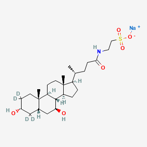 molecular formula C26H44NNaO6S B12423505 sodium;2-[[(4R)-4-[(3R,5S,7S,8R,9S,10S,13R,14S,17R)-2,2,4,4-tetradeuterio-3,7-dihydroxy-10,13-dimethyl-3,5,6,7,8,9,11,12,14,15,16,17-dodecahydro-1H-cyclopenta[a]phenanthren-17-yl]pentanoyl]amino]ethanesulfonate 