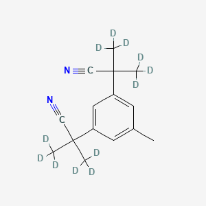 molecular formula C15H18N2 B12423689 alpha,alpha,alpha',alpha'-Tetramethyl-5-methyl-1,3-benzenediacetonitrile-d12 
